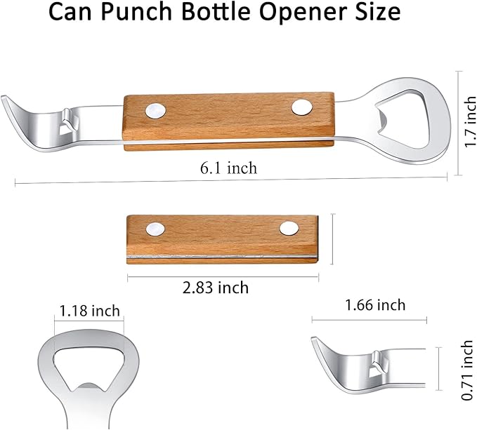 Can Punch Bottle Opener, Manual Stainless Steel Can Opener 3 Pack