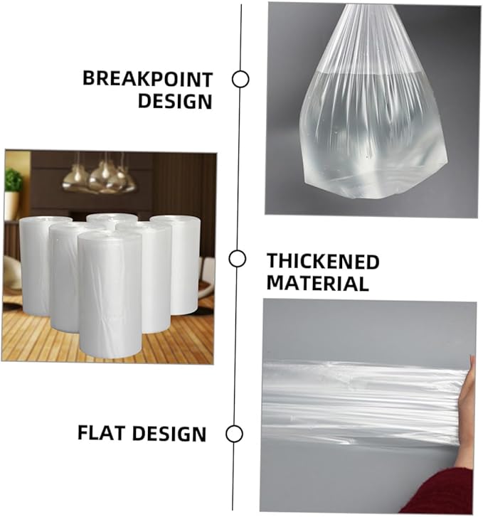 6 Rolls Thickened Trash Bags for Kitchen and Bathroom Large Garbage Can Liners for Home Use Leak-resistant Disposable Trash Can Bags