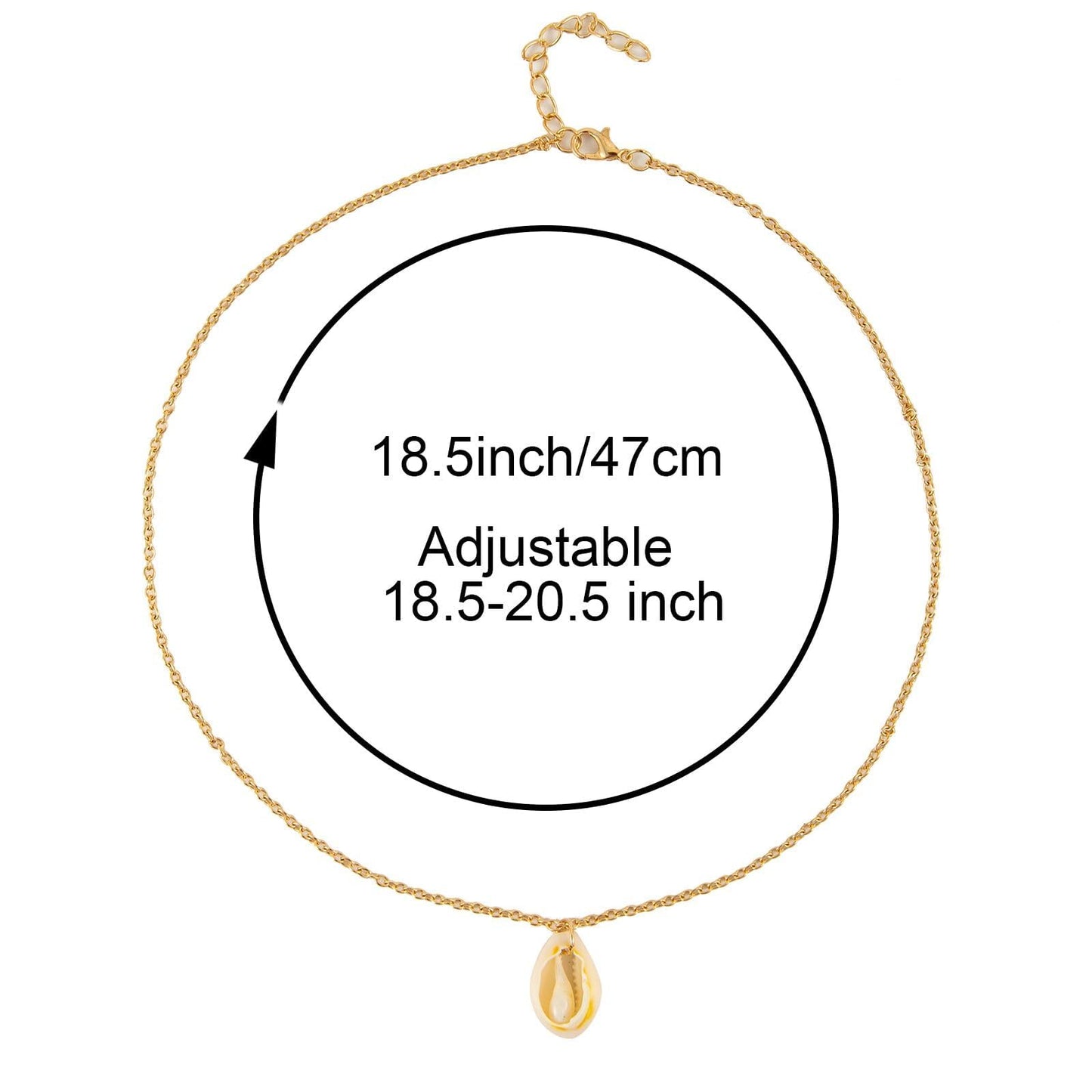 Haceolhada 5Pcs Natural Scallop Conch Seashell Necklace Sea Sshell Necklace Adjustable Seashell Jewelry Gifts for Women