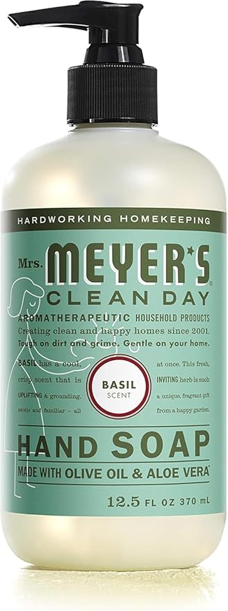 Mrs. MEYER'S Clean Day Liquid Hand Soap 6 Pack Variety Pack, Clementine, Basil, Lavender, Rain Water, Oat Blossom, Lemon Verbena, 12.5 OZ Each, 1 CT