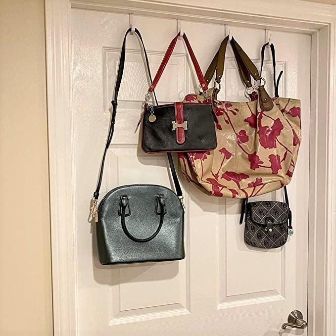 Evelots Over The Door Hooks - 8 Pack - Hangers for Clothes, Towel, Coats, Hats, Handbags - Made of Rubber Coated Steel - Closet, Bathroom, Office