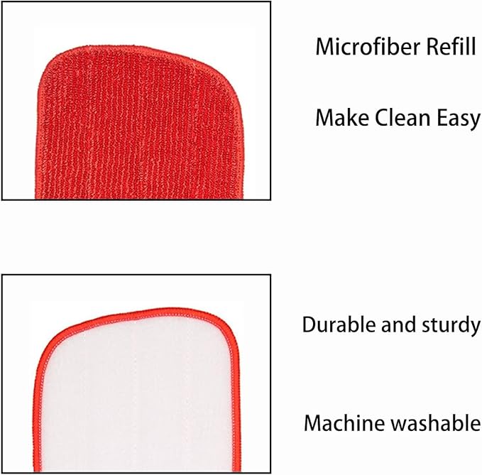 2 Pack Microfiber Reusable Replacement Mop Refill Mop Pads Compatile with OXO Good Grips Spray Mop,Dry ＆ Wet Mopping Cloth Refills for Floor Cleaning (Mop is Not Included) (2 Pack), Red