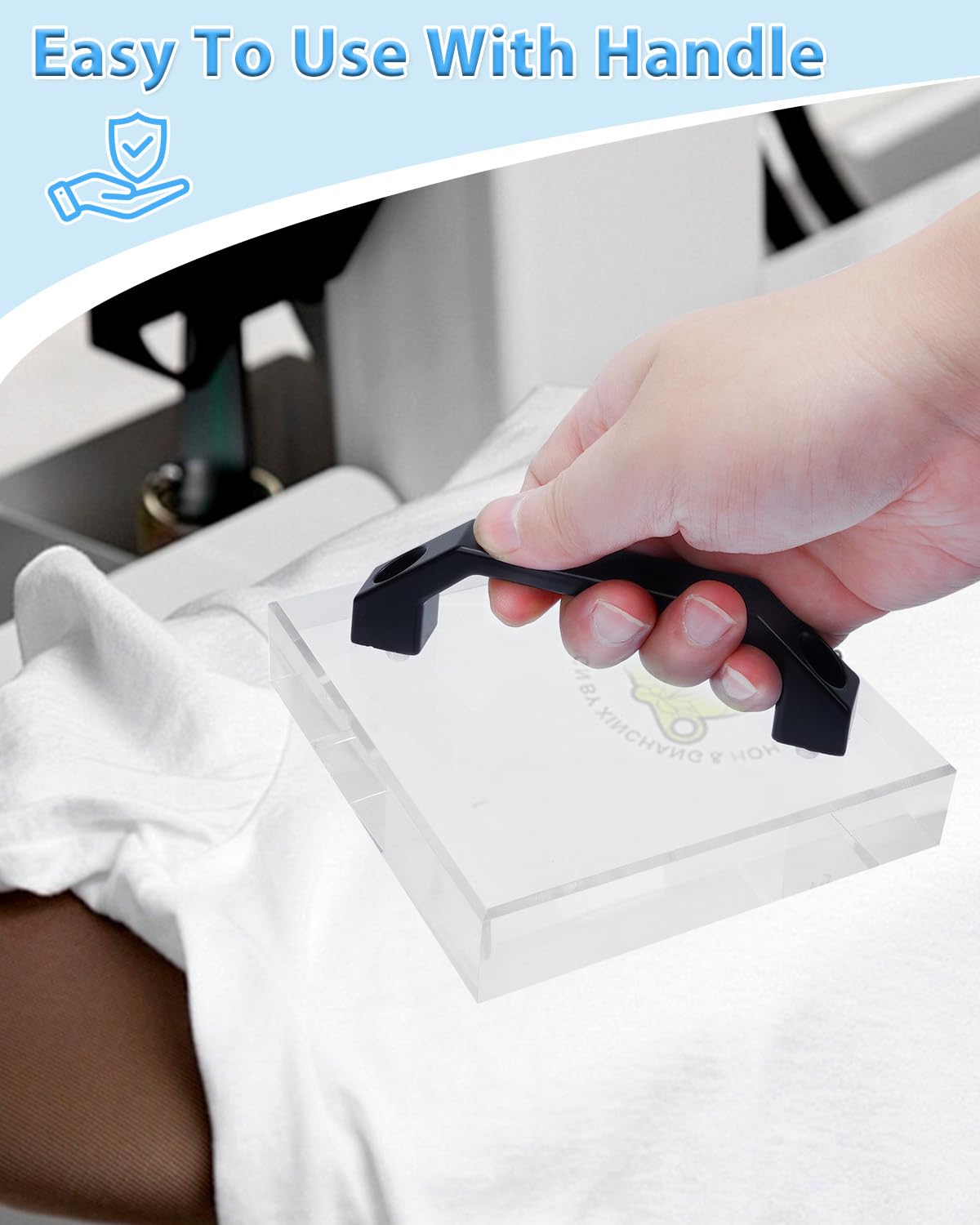 UCEC HTV Cooling Block & 2 Rolls Heat Resistant Tape, DTF Cooling Block for Heat Press with Handle, Heat Press Accessories for Sublimation Paper, Heat Transfer Vinyl, Iron on Vinyl,Heat Transfer Paper