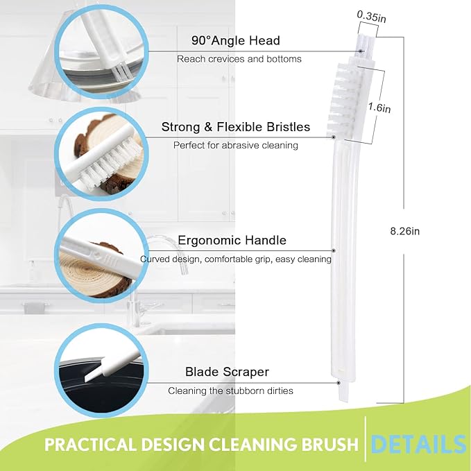 Small Scrub Brushes for Cleaning,Crevice Cleaning Tool Set for Track Juicer Toaster Sink Tile Grout Grater Seafood,Detailing Cleaning Supplies Gadgets for Kitchen Appliances