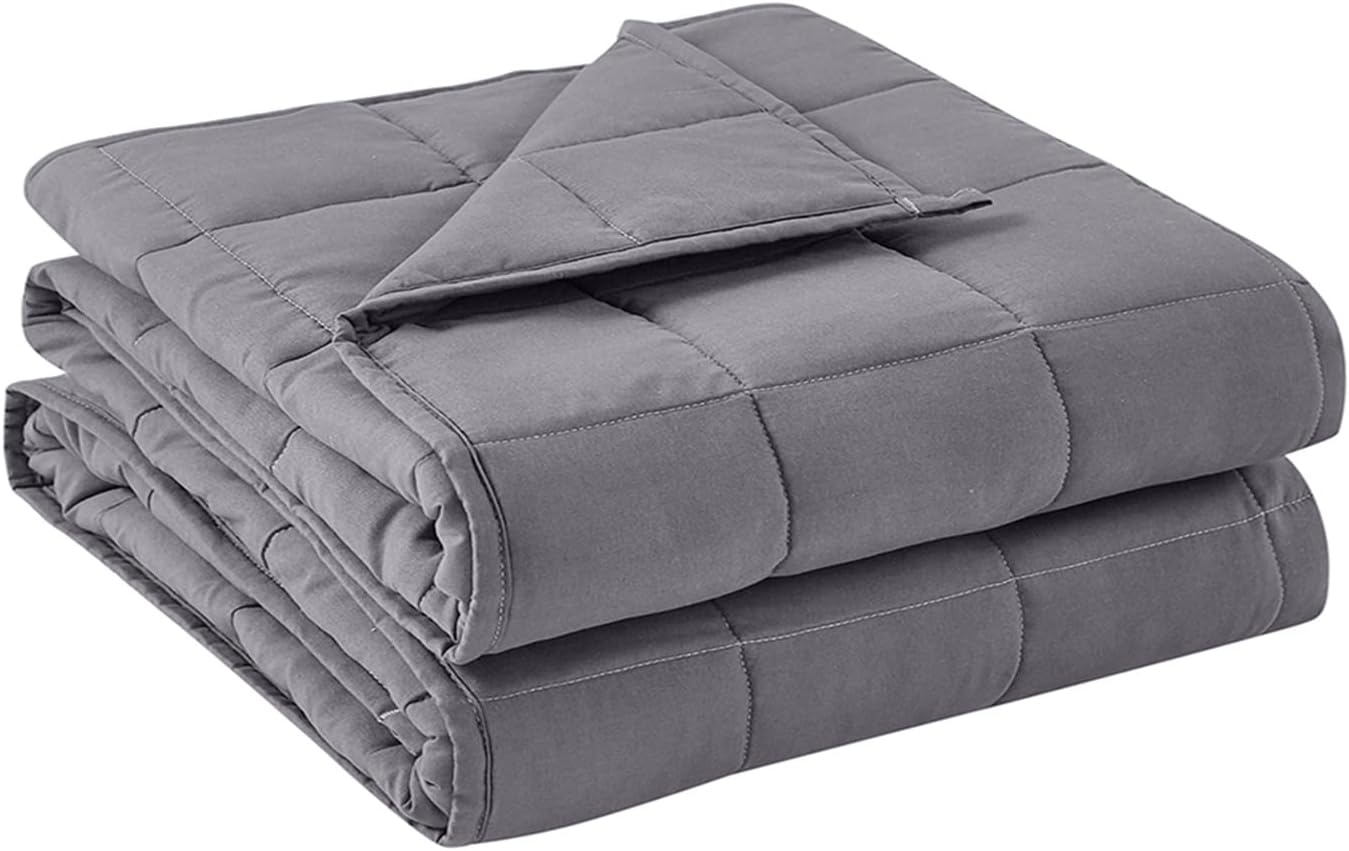 BB BLINBLIN Adult Weighted Blanket Heavy Blanket, Calm and Sleep, Premium Soft and Comfortable Material and Glass Beads (Dark Grey, 80''x87'' 20lbs),Two Persons(90~160lb) Sharing Use on Queen/King Bed
