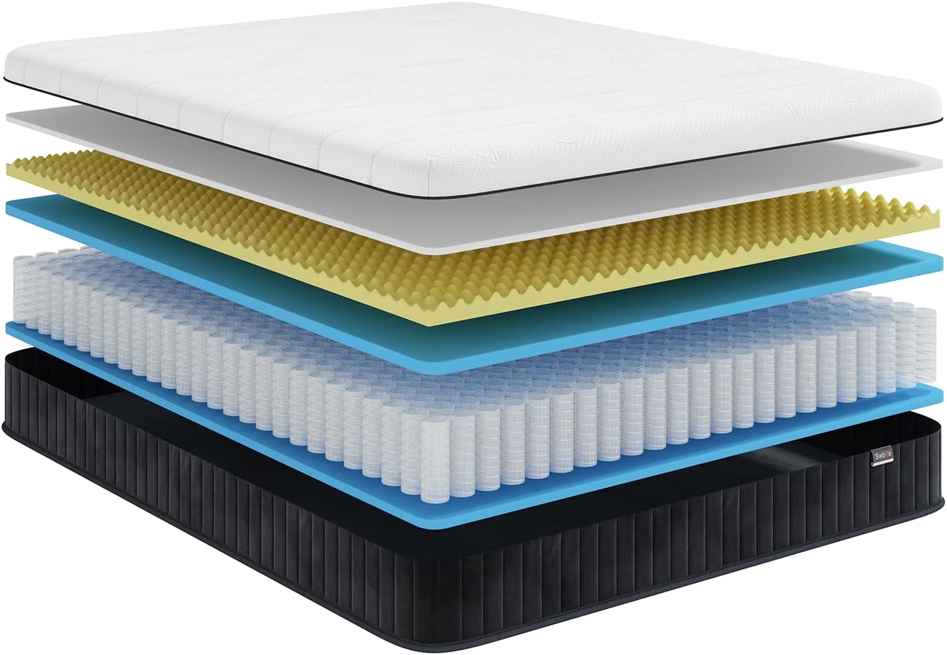 Queen Mattress, 12 Inch Queen Size Mattress Bed in a Box, Memory Foam & Pocket Springs, Medium Feel, Cool Sleep & Pressure Relief, 120-Night Trial
