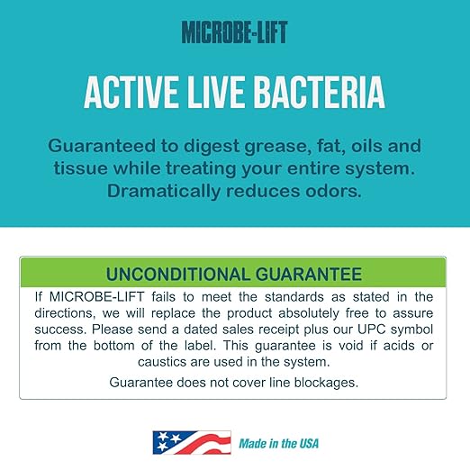 MICROBE-LIFT Septic Tank and Cesspool Treatment Enzymes - 6 Month Supply - Bacteria Digests Grease, Fats, Oils and Tissue, 32oz