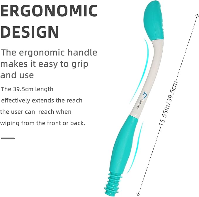 Fanwer Toilet Aids Tools,Long Reach Comfort Wipe,Extends Your Reach Over 15" Grips Toilet Paper or Pre-Moistened Wipes