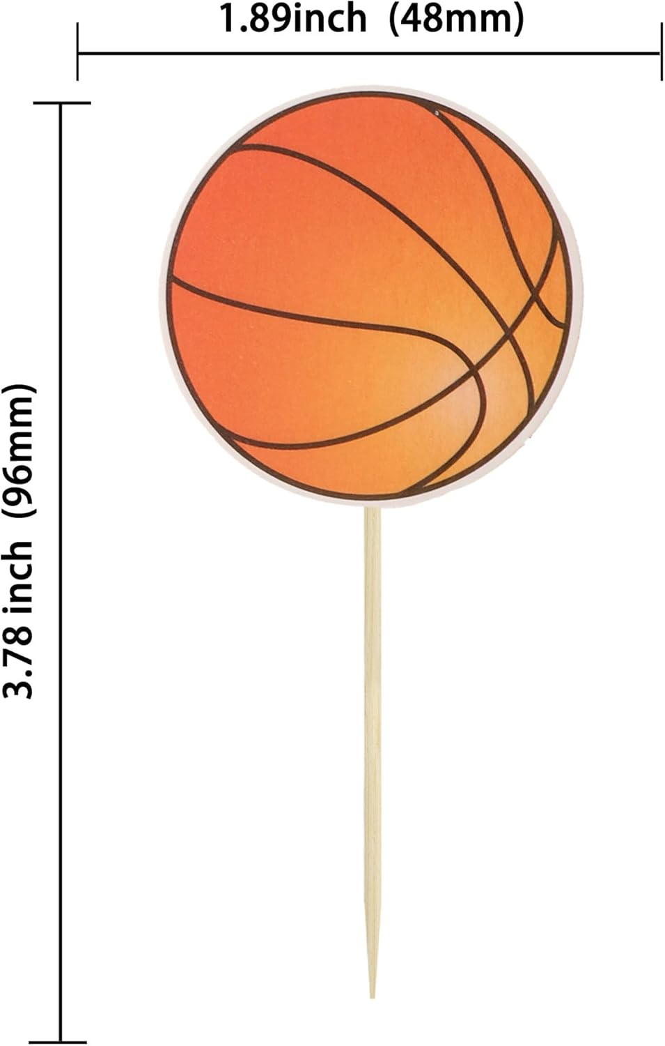 36Pcs Basketball Cupcake Toppers Star Sports Ball Cupcake Picks Decorations for Basketball Sports Players Theme Baby Shower Birthday Party Cake Decorations Supplies