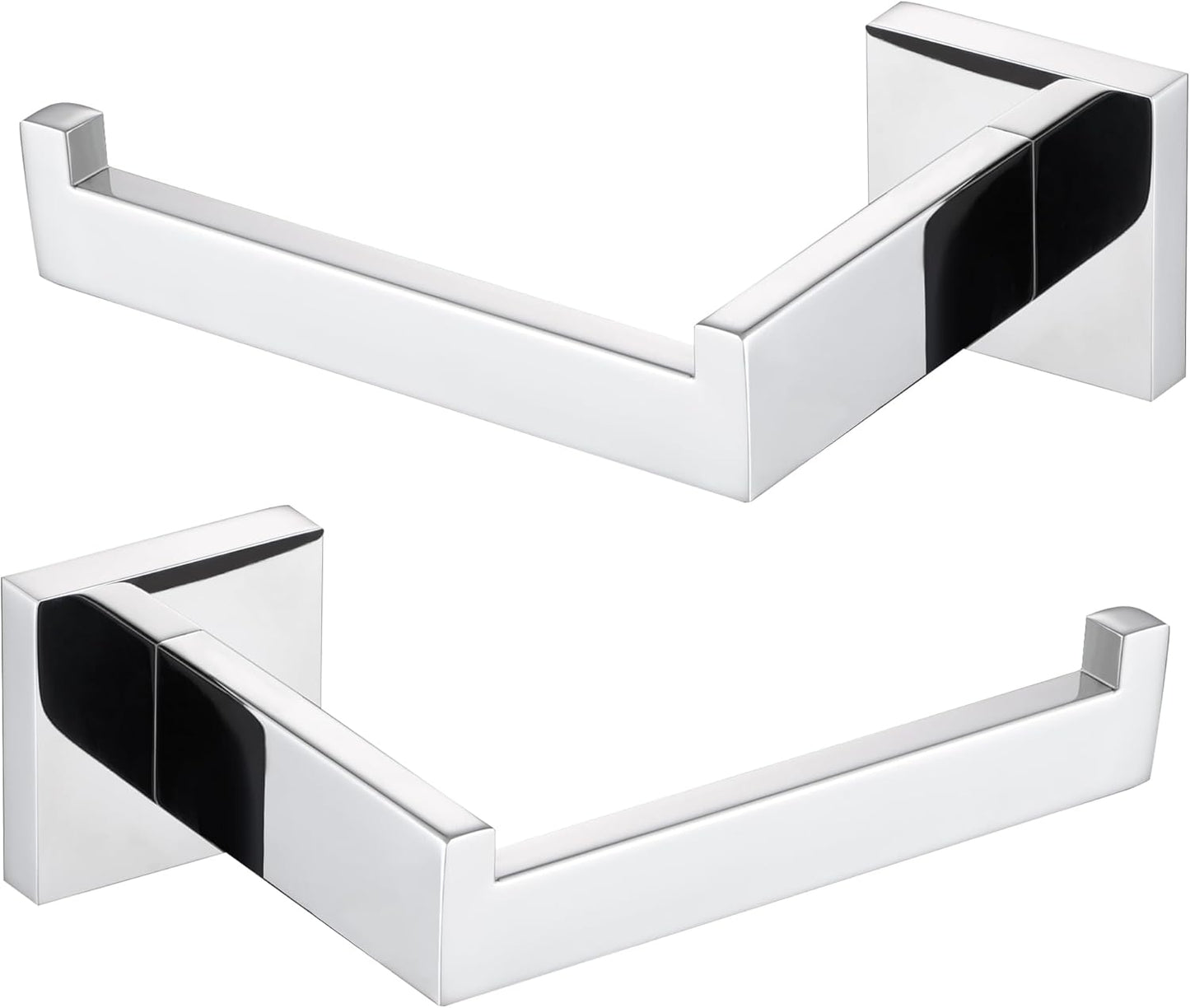 LANC Chrome Toilet Paper Holder, Bathroom Silver Toilet Paper Roll Holder Wall Mounted for Kitchen Office Modern Toilet Tissue Holder Stainless Steel Polished Left and Right 2 Pack, A8807CP-LRP2