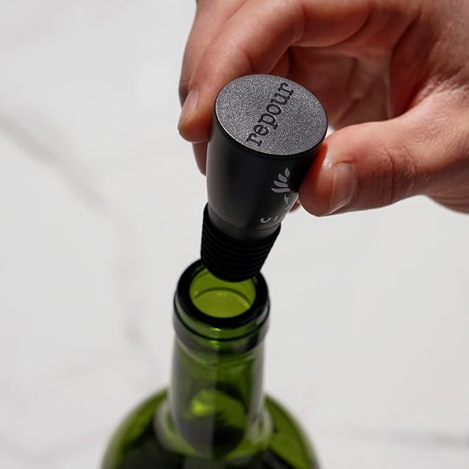Alchemi Repour Wine Saver Stoppers - Easy to Use Vacuum Seal Stoppers - Removes Oxygen - Set of 6