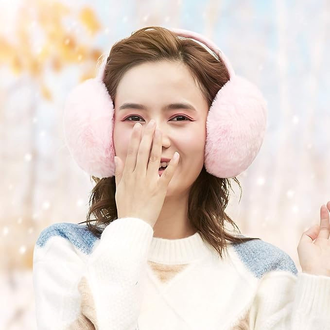 LCXSHYE Winter Ear muffs Faux Fur Warm Earmuffs Cute Foldable Outdoor Ear Warmers For Women Girls
