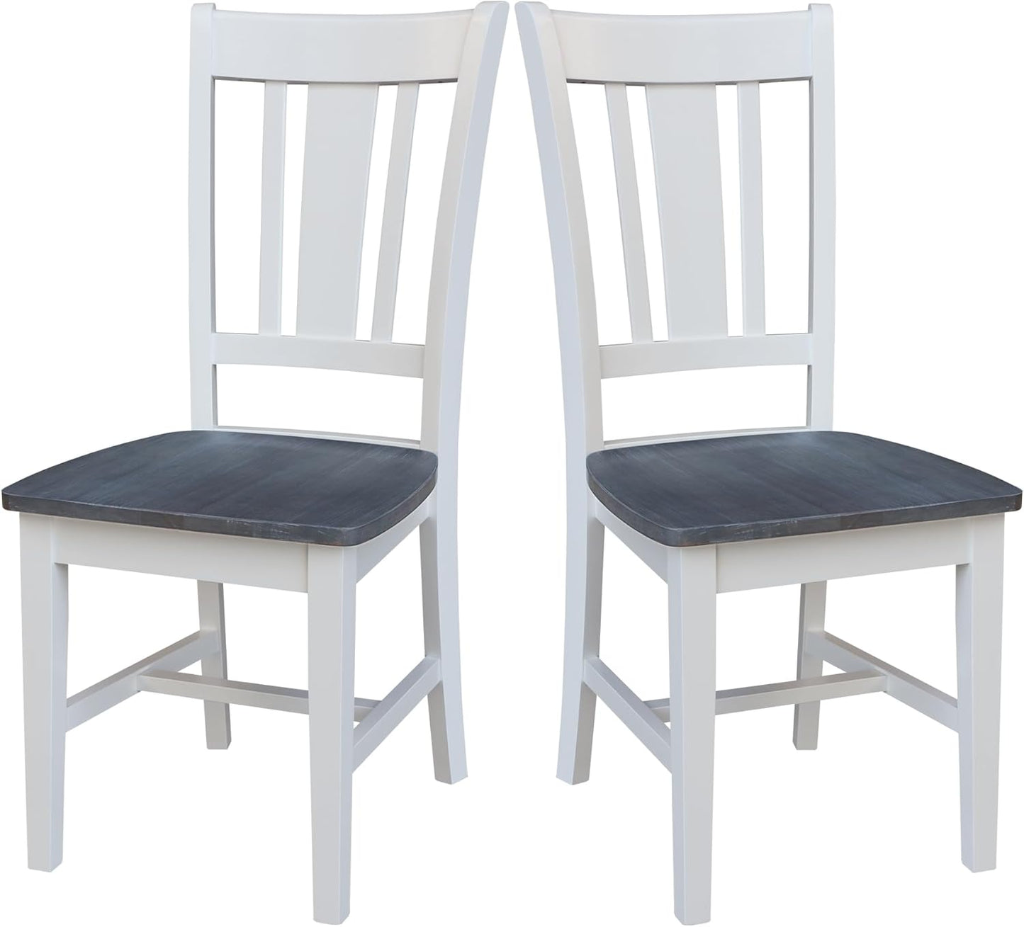 International Concepts San Remo Splatback Chairs, White/Heather Gray