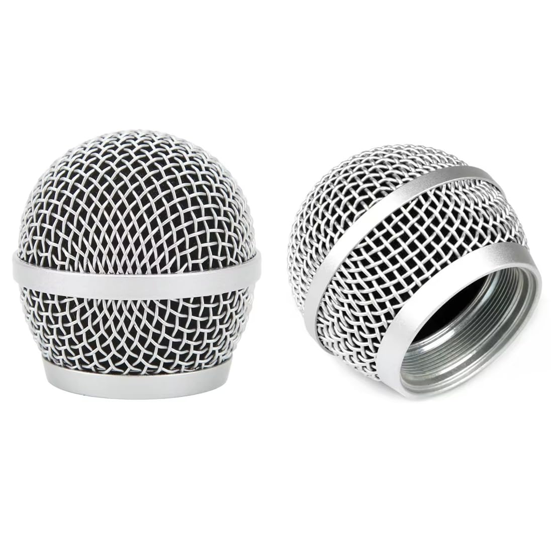 Jxrywf Replacement Ball Head Mesh Microphone Grille For Shure Pg48 Pg58 Pga48 Pga58 Pgx2 Blx288 Pg288 Pgx24 Microphone (Silver G