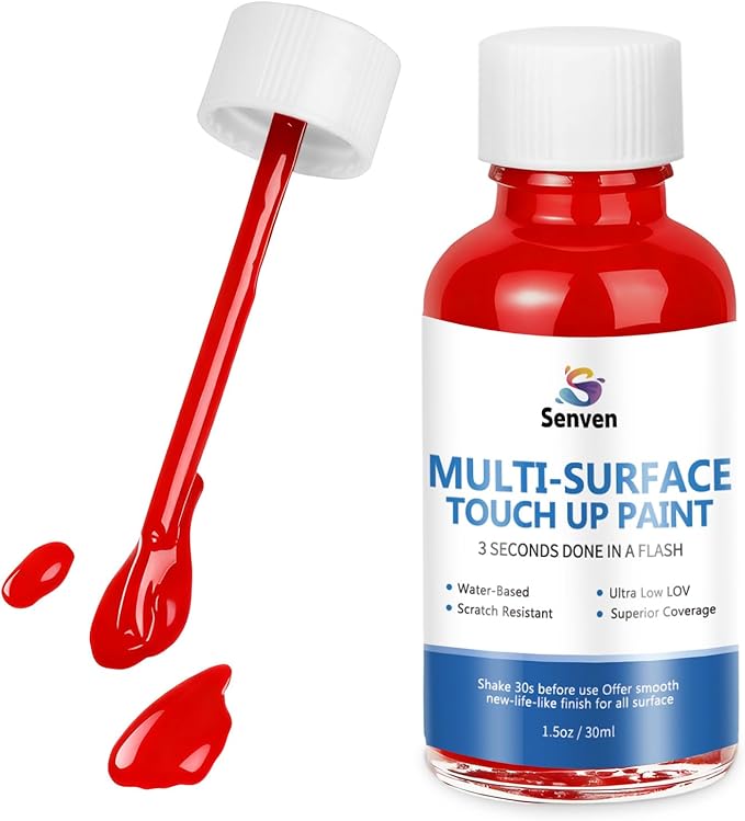Red Paint Multi Surface Apple Red Touch Up Paint Repair for Wall,Door,Cabinets,Wood,Furniture, Appliance,Tile,Porcelain,Touch Up Paint Pen for Refrigerators,Washers,Dishwashers,Microwave,Oven