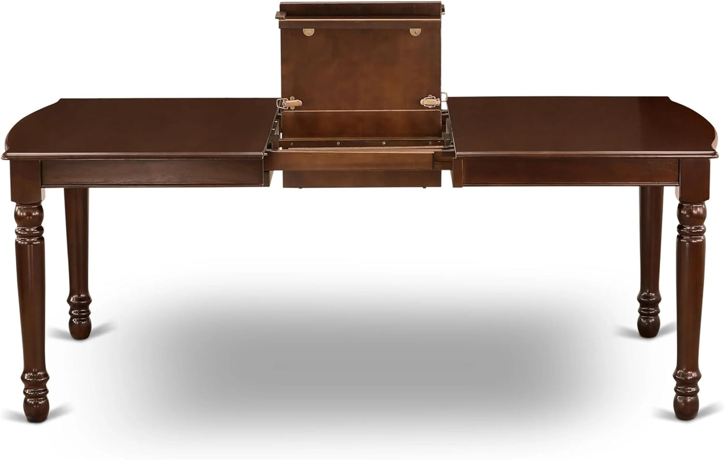 East West Furniture DOAS7-MAH-26 7 Piece Dining Table Set Contain A Dining Room Table and 6 Burgundy Polyester Fabric Upholstered Chairs, Mahogany