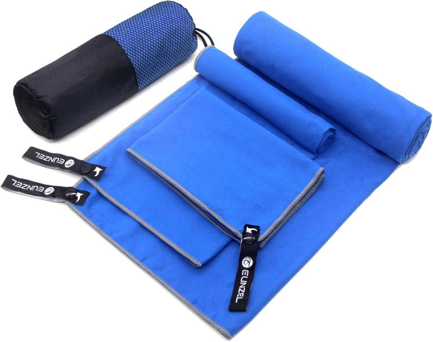 Eunzel Quick Dry Camping Towel, Microfiber Travel Towel 3 Size at 1 Pack,Fast Drying Towel Set for Camping, Beach, Gym, Sports, Yoga & Swimming Pool, Sapphire