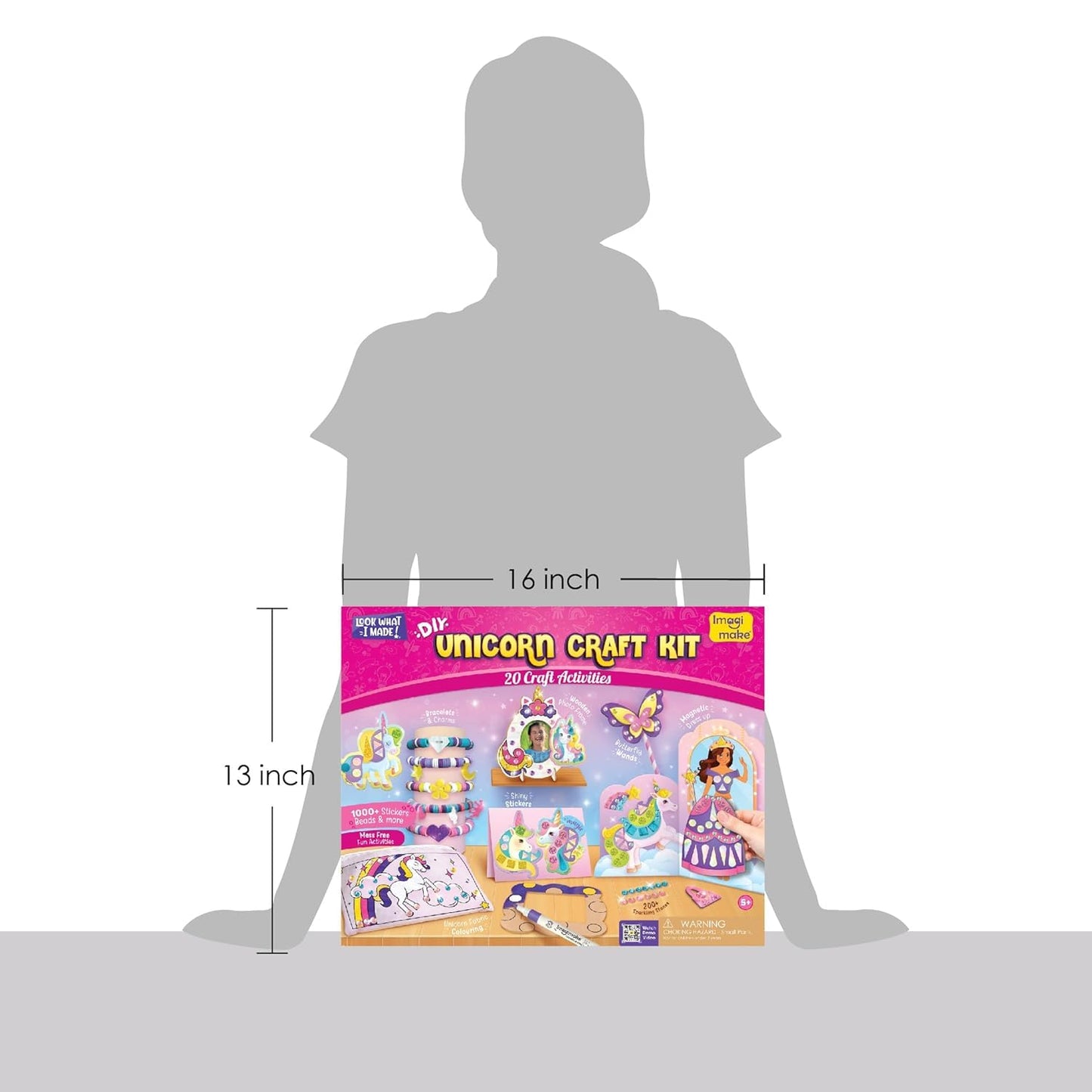 Imagimake Unicorn Craft Kit | 20+ Mess Free Activities | Bracelet Making Kit, Magnetic Board Princess Dress Up, Unicorn Stickers and More | 5,6,7,8 Year Old Girl Birthday Gift | Crafts for Girls 8-12