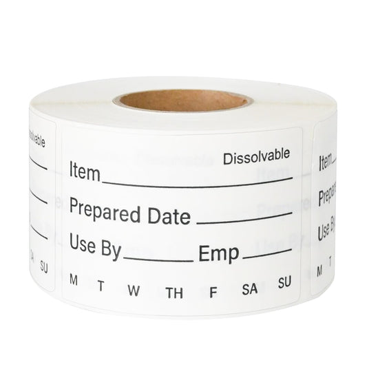 L LIKED 500 Pcs Dissolvable Food Labels Large Size 2" x 3" Food Storage Stickers Use by Shelf Life Labels for Food Storage