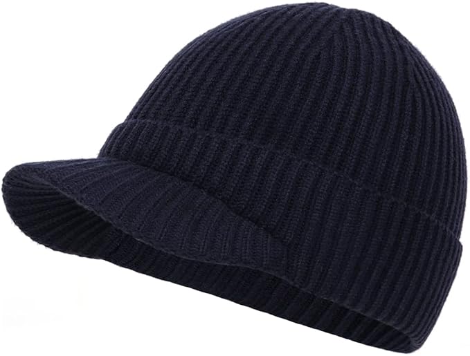 Zylioo Oversize Beanie Hats, XXL Big Size Ribbed Knit Cuffed Winter Hat for Cold Weather, Warm Skull Watch Cap