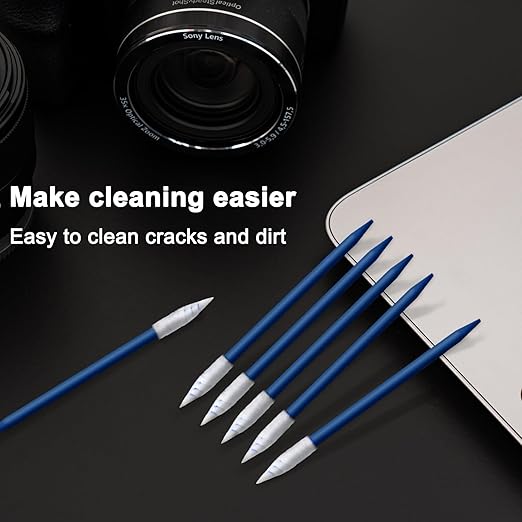 Wellgler's Electronics Cleaning swabs,Sponge tip Detail swabs, lint-Free Foam Swab (200pcs Navy Blue)