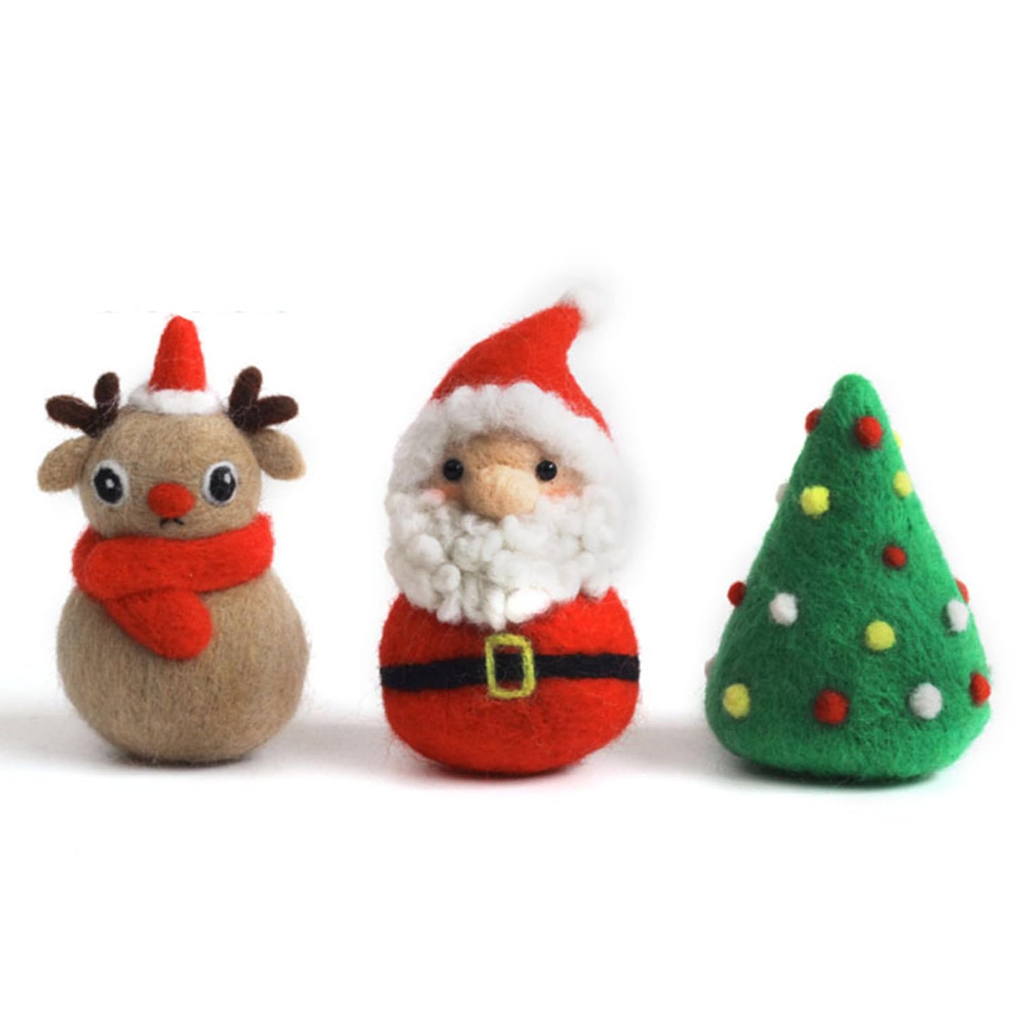 Needle Felting Kits Christmas Day - Santa Claus Christmas Tree Reindeer Wool Felting Kit - Needles, Finger Guards, Density Mat with DIY Instructions, New Year Gifts, Needle felting kit For Beginner