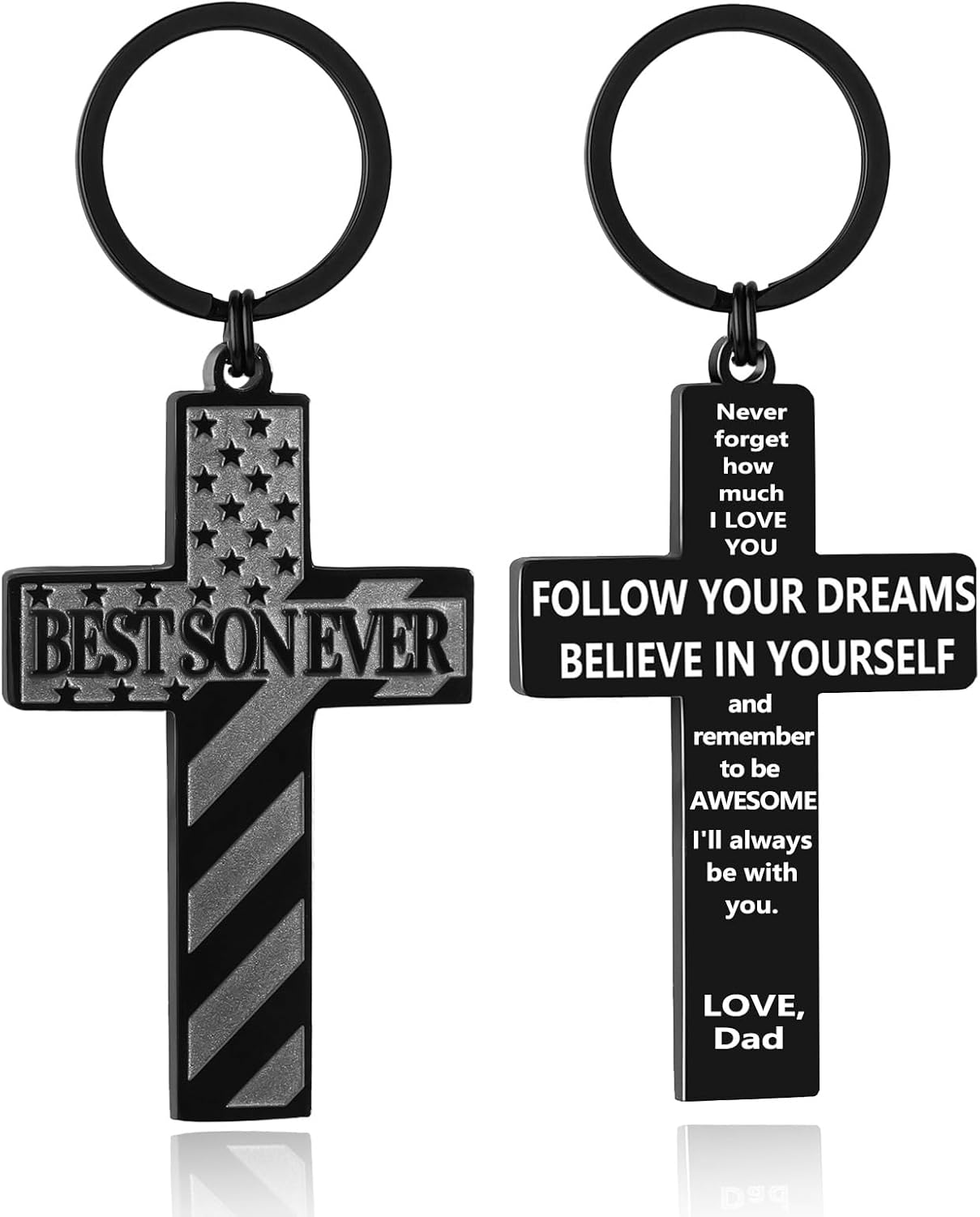 Football/Baseball/Soccer/Basketball Cross Keychains for Men First Communion Baptism Confirmation,Mens Gifts
