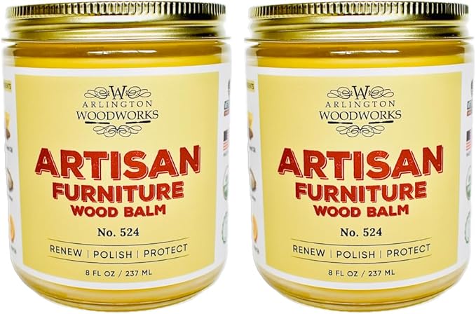 2-Pack Artisan Furniture Wood Balm No. 524 – Natural Wood Care Restore, Polish & Protect – Food-Safe & No Sanding (2)