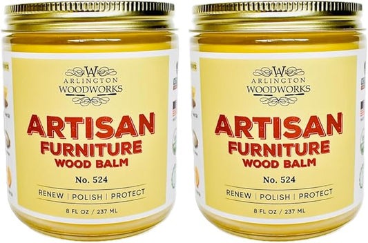 2-Pack Artisan Furniture Wood Balm No. 524 – Natural Wood Care Restore, Polish & Protect – Food-Safe & No Sanding (2)