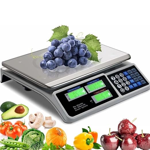 Commercial Scale, 40KG/88lB Digital Price Computing Scale Weight Food Kitchen Scale Food Produce Counting Weight Scale with Dual LCD Display for Supermarket Fruit Shop Meat Store