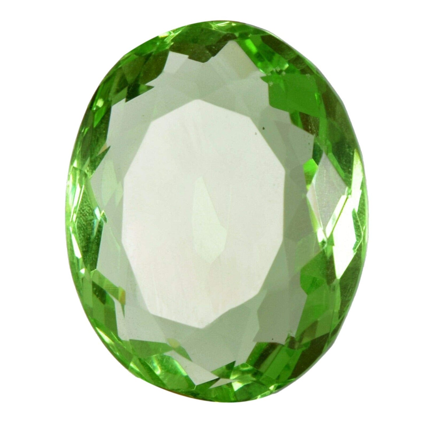 REAL-GEMS Natural Brazilian Green Amethyst Loose Gemstone Oval Cut 68.00 Ct Translucent Stone for Jewelry Making and Collectors