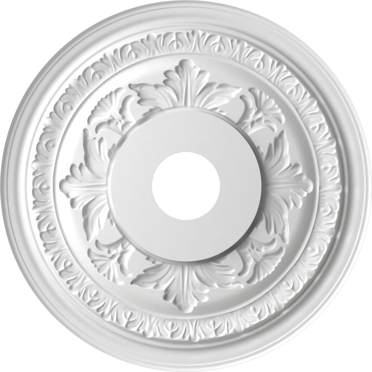 Ekena Millwork Cmp19Bafsm Baltimore Thermoformed Pvc Ceiling Medallion (Fits Canopies Up To 7 3/4), 19Od X 3 1/2Id X 1P, Univers
