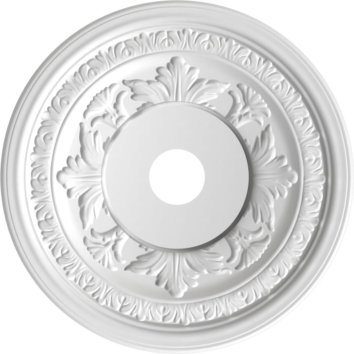 Ekena Millwork Cmp22Bacsv Baltimore Thermoformed Pvc Ceiling Medallion (Fits Canopies Up To 7 3/4), 22Od X 3 1/2Id X 1P, Metalli