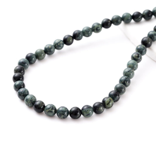 8mm 45pcs DIY Natural Kambaba Jasper Stone Beads Round Healing Crystal Gemstone Loose Beads for Jewelry Making Handmade Bracelet Necklace