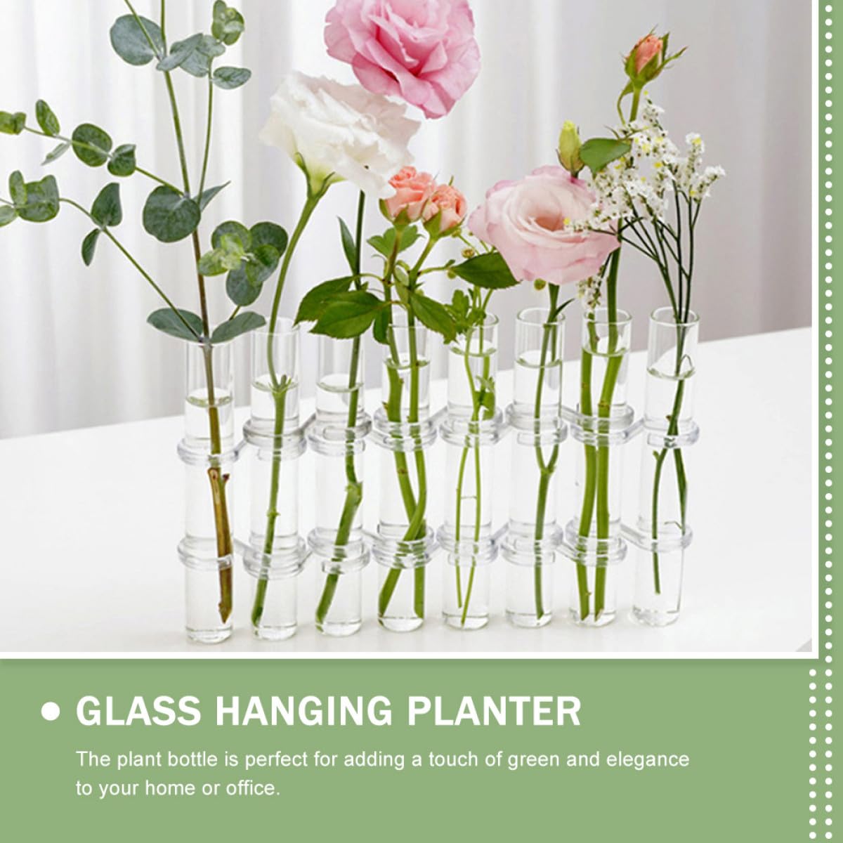 VALICLUD 8pcs Large Glass Test Tube Vases with Brush for Hydroponic Propagation, Indoor Plant Terrarium Kit, Desktop Glass Desk Vase Set for Home Décor and Water Plant Display