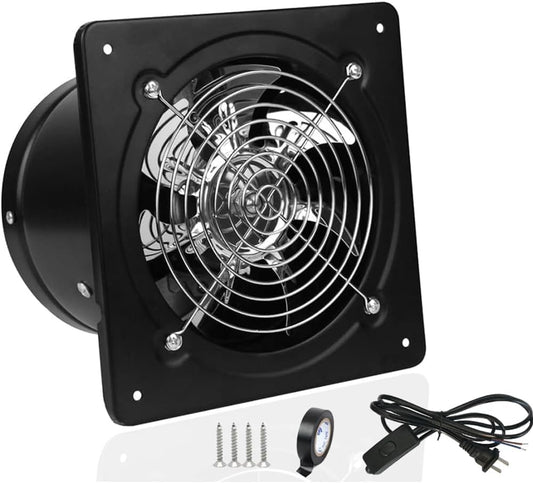 Acedurobla 6 Inch Exhaust Fan Metal Iron Ventilation Extractor, Silence With Anti-Backflow Check Valve Window And Wall Mount Ven
