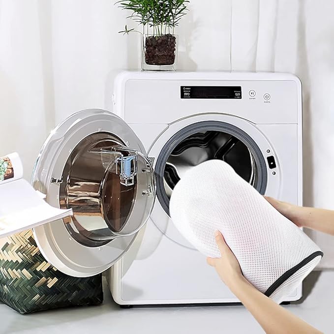 Tenn Well Shoe Washing Machine Bags, 2PCS Zippered Mesh Laundry Bags for Shoes, Sneakers, Tennis Shoes, Socks, Travel Storage, Fit up to Size 12 (7 x 14 Inches)
