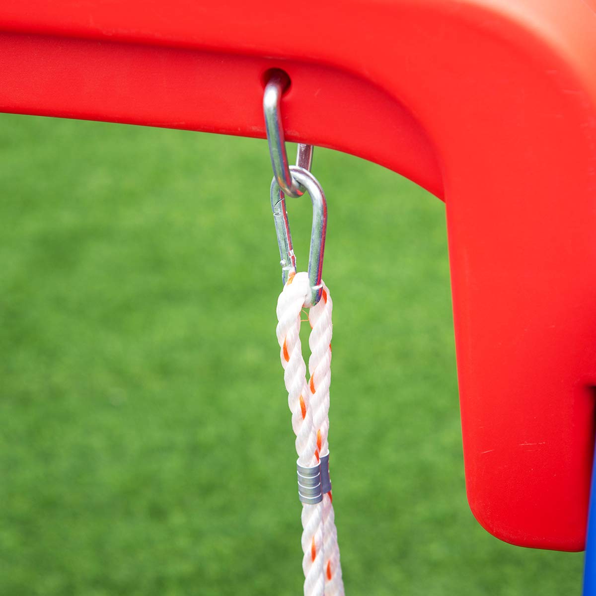 HONEY JOY Swing and Slide Set for Toddler, 4-in-4 Kids Play Climber Swing Playset w/Basketball Hoop, Extra Long Slide with Buffer Zone, Easy Setup Climb Stairs for Indoor Outdoor Games