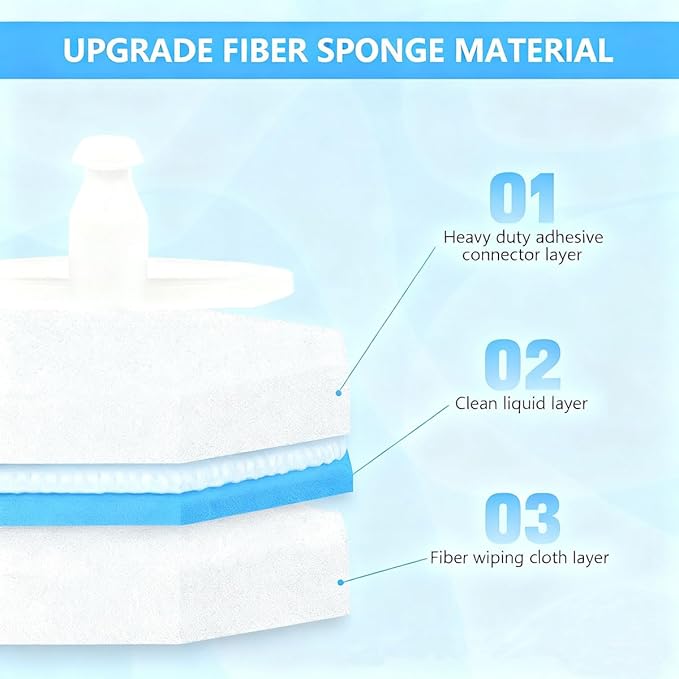 50-Count Disposable Toilet Brush Refills | Universal Cleaning System: Toilet Wand Heads & Bowl Clean Pads Compatible with Most Handles