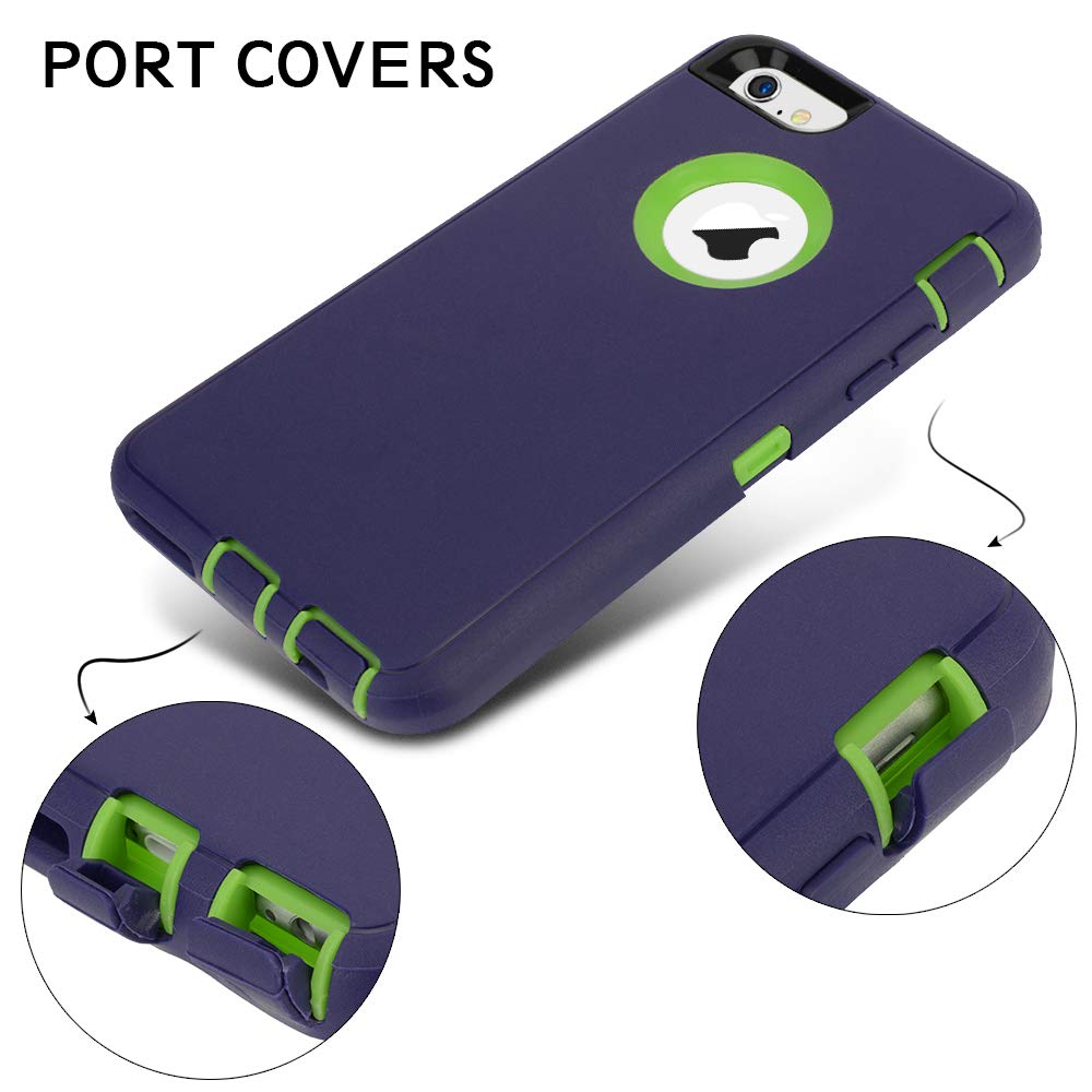 Maxcury For Iphone 6 Case, For Iphone 6S Case, Heavy Duty Shockproof Series Case With Built-In Screen Protector Compatible With