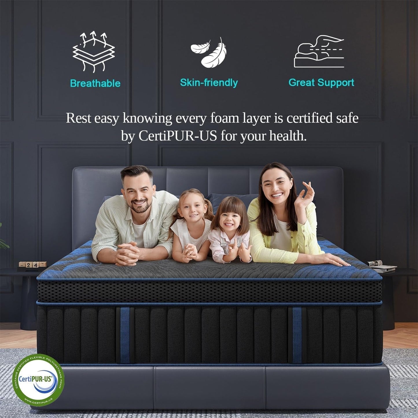 Full Mattress, 14 Inch Hybrid Mattresses Medium Firm with Gel Memory Foam & Pocketed Coils, Motion Isolation, Certipur-Us Certified, Pressure Relief for Silent Sleep