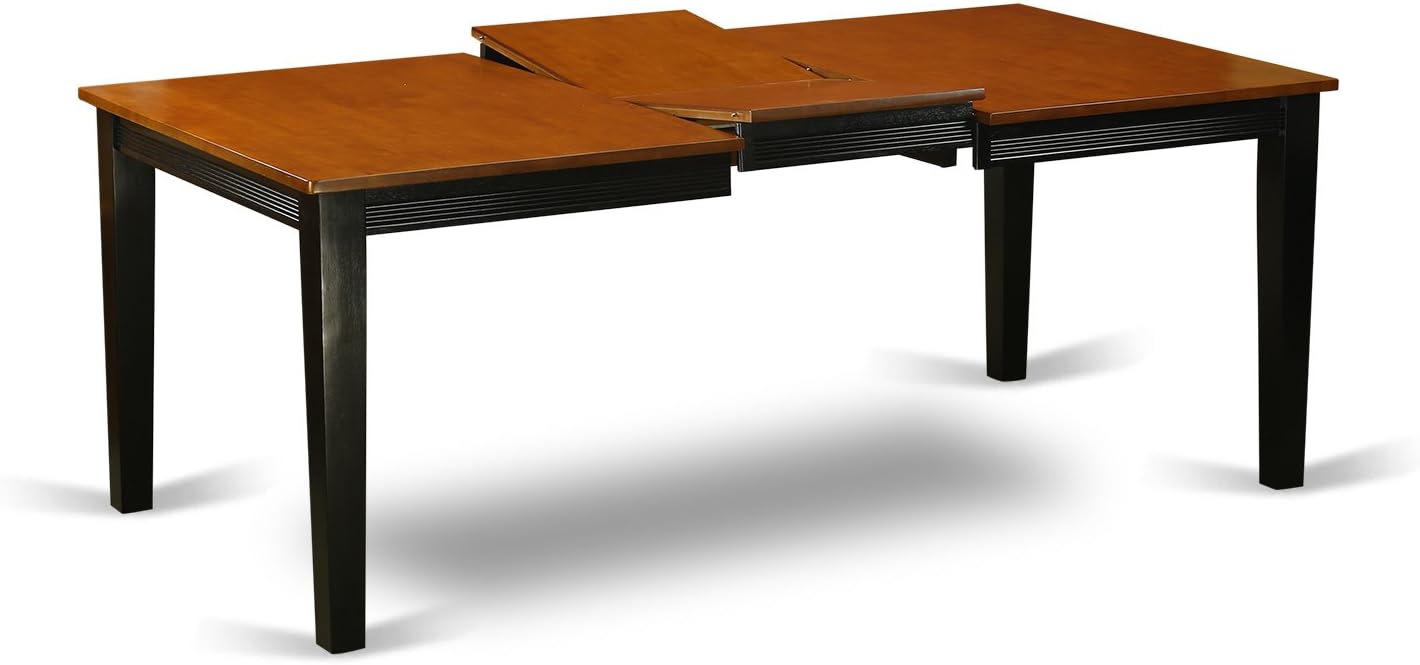 East West Furniture QUKE9-BCH-LC 9 Piece Dining Table Set Includes a Rectangle Dinner Table with Butterfly Leaf and 8 Faux Leather Dining Room Chairs, 40x78 Inch, Black & Cherry