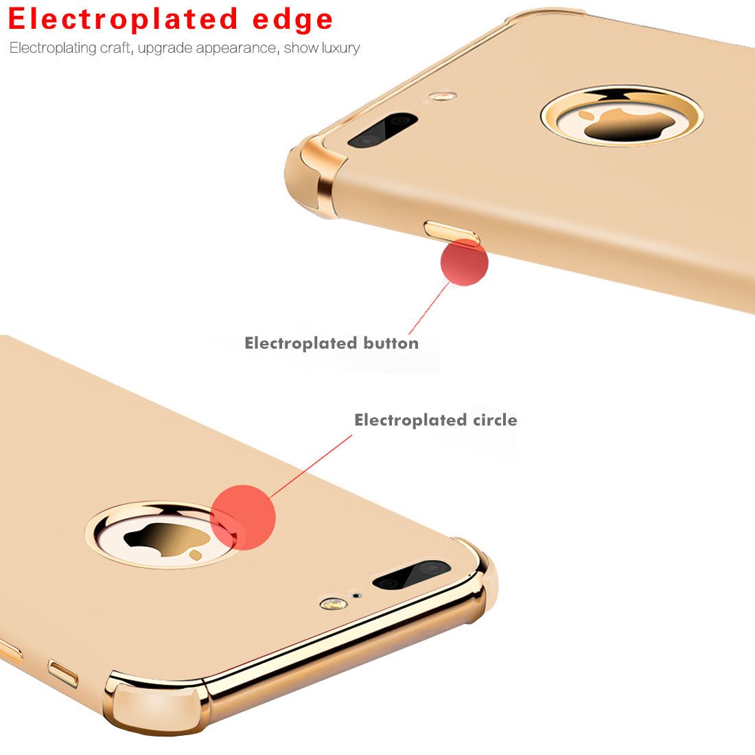 Tverghvad Compatible For Iphone 8 Plus Case, Ultra Slim Flexible Matte Cover Case For Iphone 8 Plus (Gold)