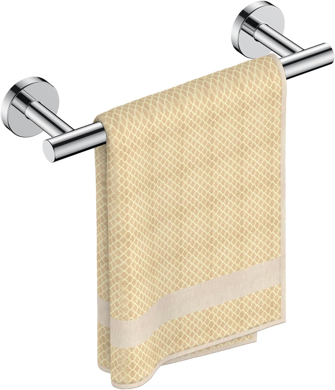 FORIOUS Towel Bar Wall Mounted, Stainless Steel Towel Racks for Bathroom, Includes Wall Mounting Hardware (Chrome, 14 Inch)