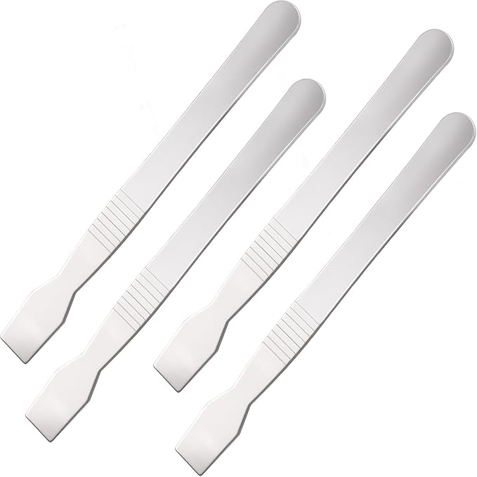 4pcs Small Scraping Tools, Stainless Steel Scraper Tool for Cleaning, Non-Slip Metal Scraper Scraping Tools for Home Office Kitchen - Silver