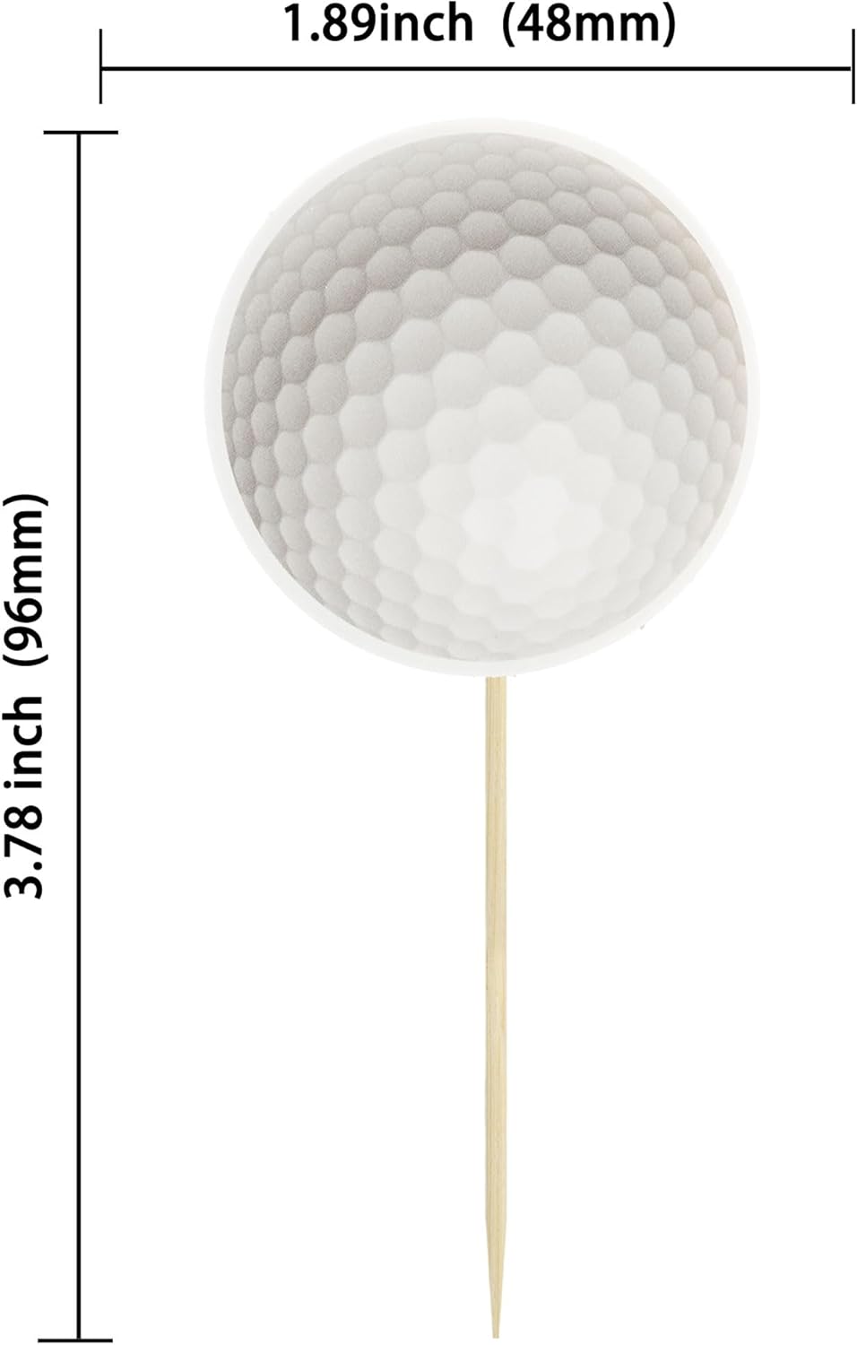 36Pcs Golf Cupcake Toppers Sports Golf Ball Cupcake Picks for Baby Shower Outdoor Sports Players Theme Birthday Party Cake Decorations Supplies