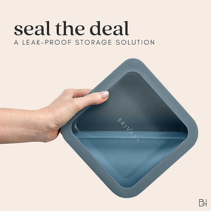 Ceramic Coated Glass Food Storage Container | No PTFE, PFOA, PFAS, and BPA | Reusable Non Toxic Meal Prep Container with Glass Lid | Easy To Store | 3 Cup Rectangle [Dusk]