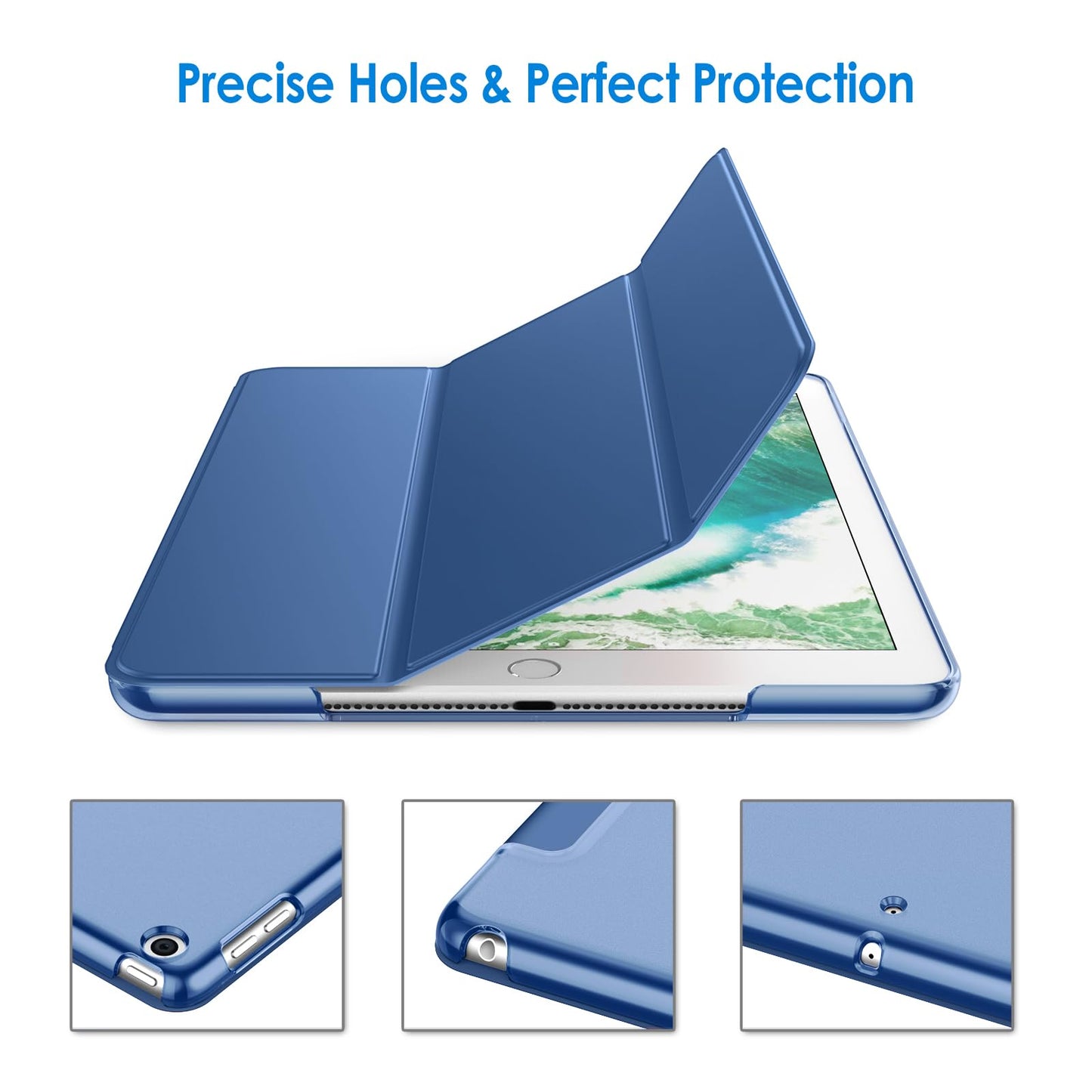 Jetech Case For Ipad (9.7-Inch, 2018/2017 Model, 6Th/5Th Generation), Smart Cover Auto Wake/Sleep (Navy)
