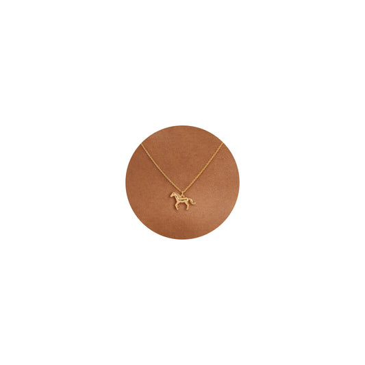 GUOKE Horse Necklace - 14K Gold Plated Dainty Gold Necklace Simple Jewelry for Women