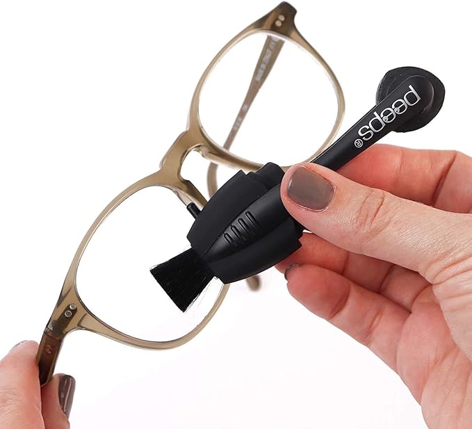 Peeps Carbon Klean Eyeglass Lens Cleaner - Efficient and Durable Carbon Microfiber Technology - Exclusively Used by NASA - 500 Uses (Black Soft Touch)